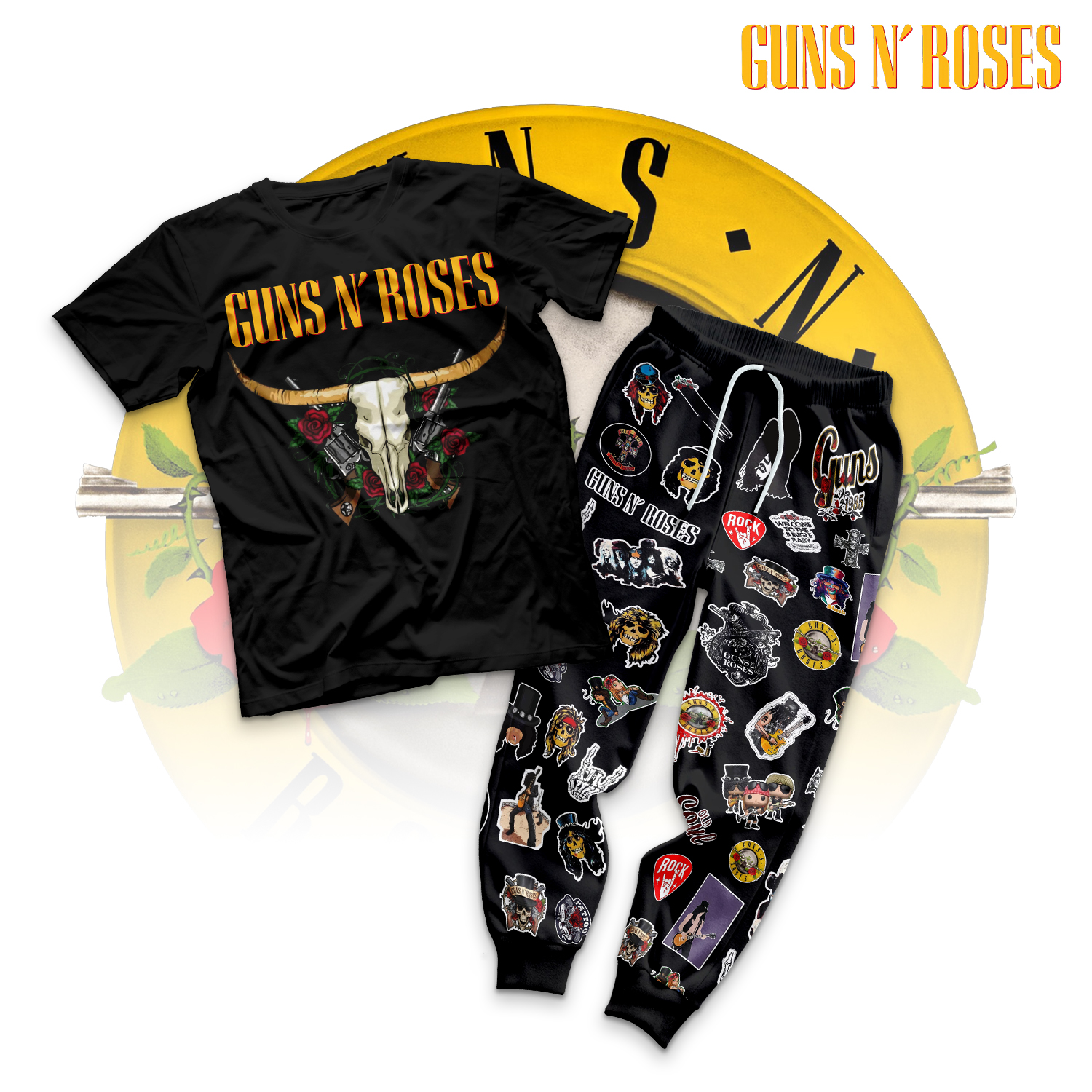 Farmhousemerch Guns N' Roses Pajamas Full Set Gifts For Fans