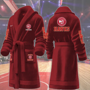 Atlanta Hawks NBA Personalized Fleece Bathrobe