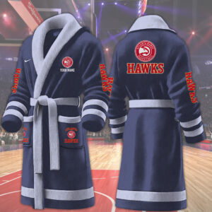Atlanta Hawks NBA Personalized Fleece Bathrobe
