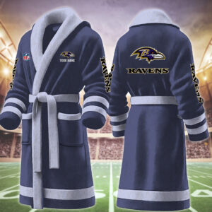 Baltimore Ravens NFL Personalized Fleece Bathrobe