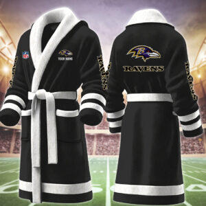 Baltimore Ravens NFL Personalized Fleece Bathrobe