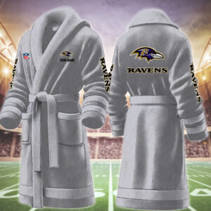 Baltimore Ravens NFL Personalized Fleece Bathrobe