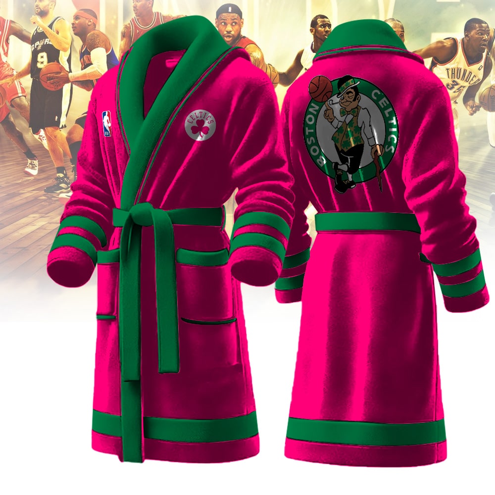 Boston Celtics NBA Personalized Fleece Bathrobe
