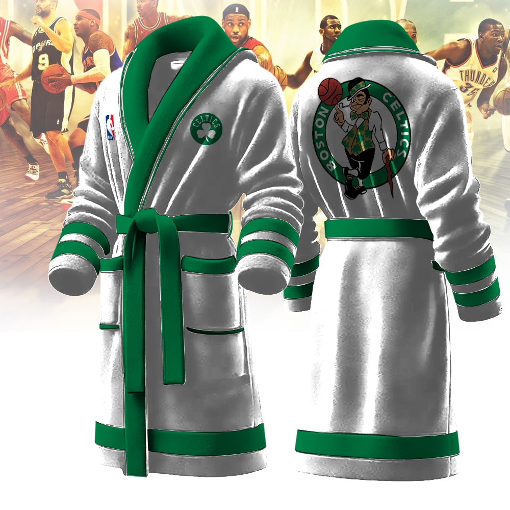 Boston Celtics NBA Personalized Fleece Bathrobe