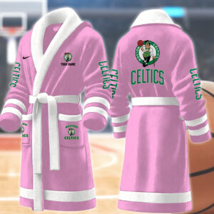 Boston Celtics NBA Personalized Fleece Bathrobe
