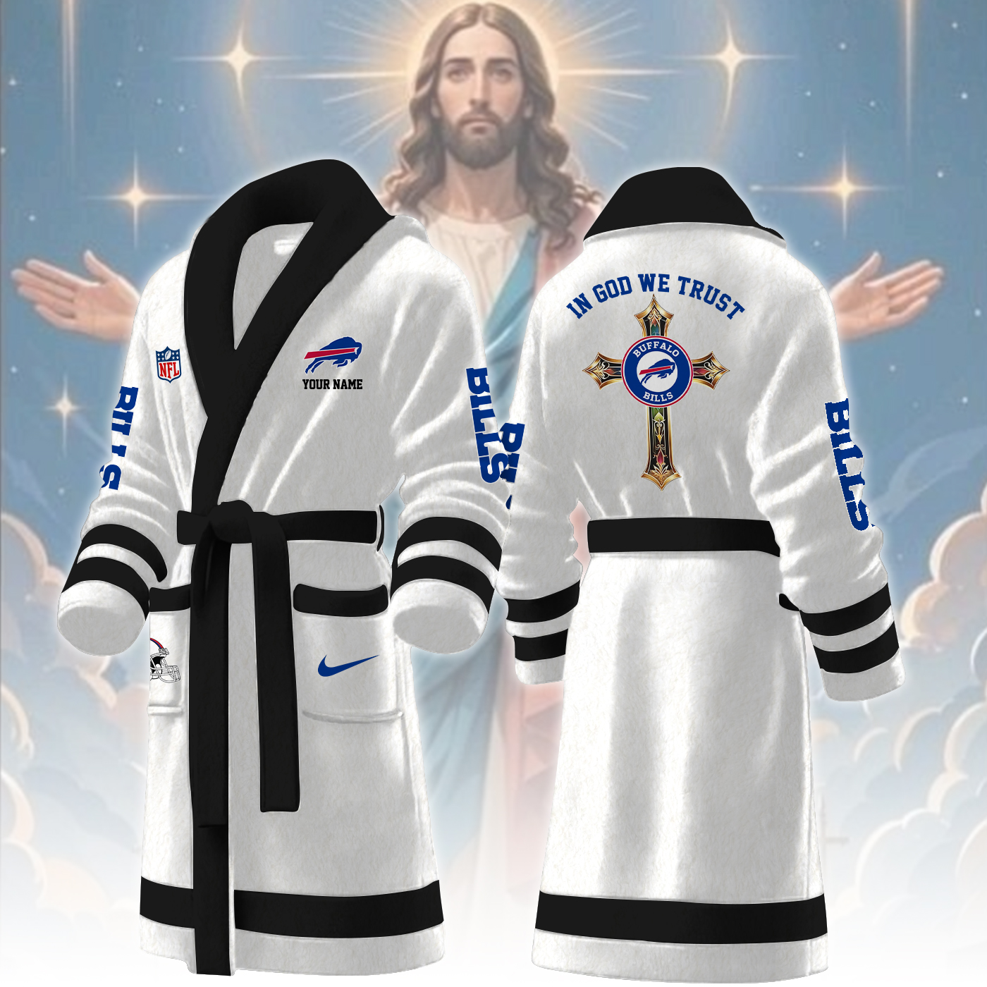 Buffalo Bills NFL Personalized Fleece Bathrobe