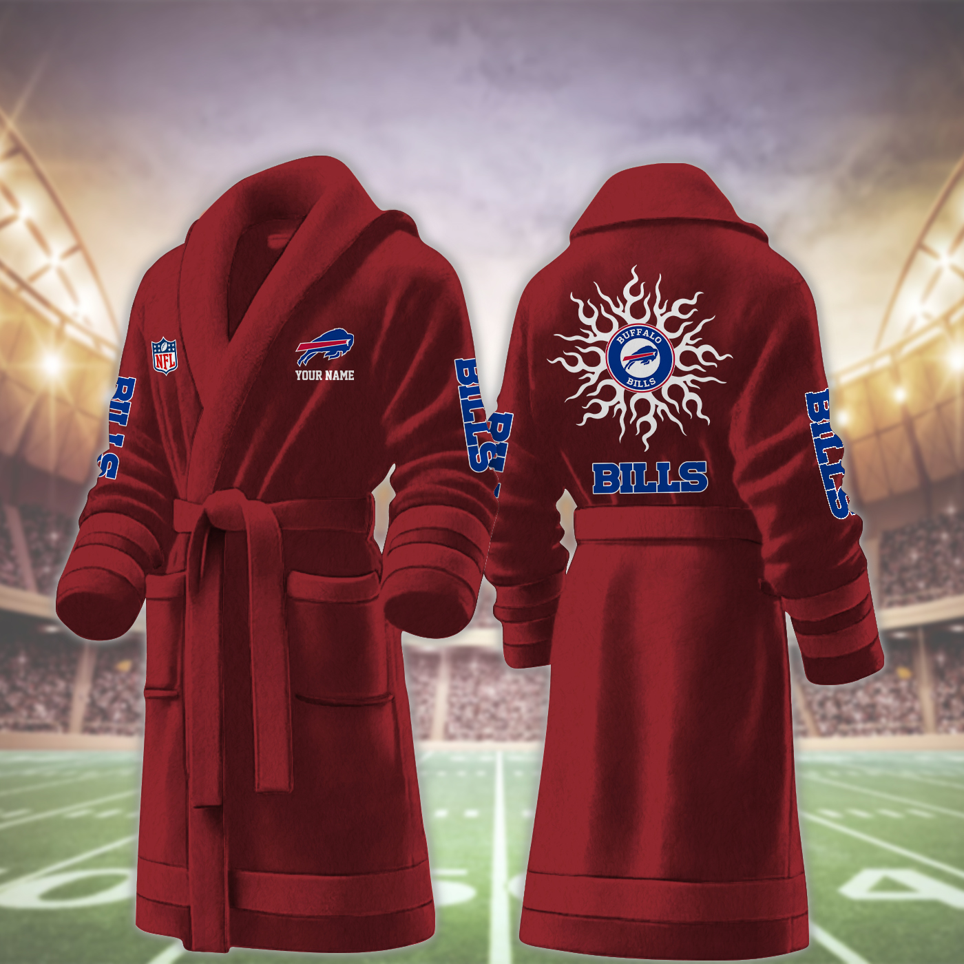 Buffalo Bills NFL Personalized Fleece Bathrobe
