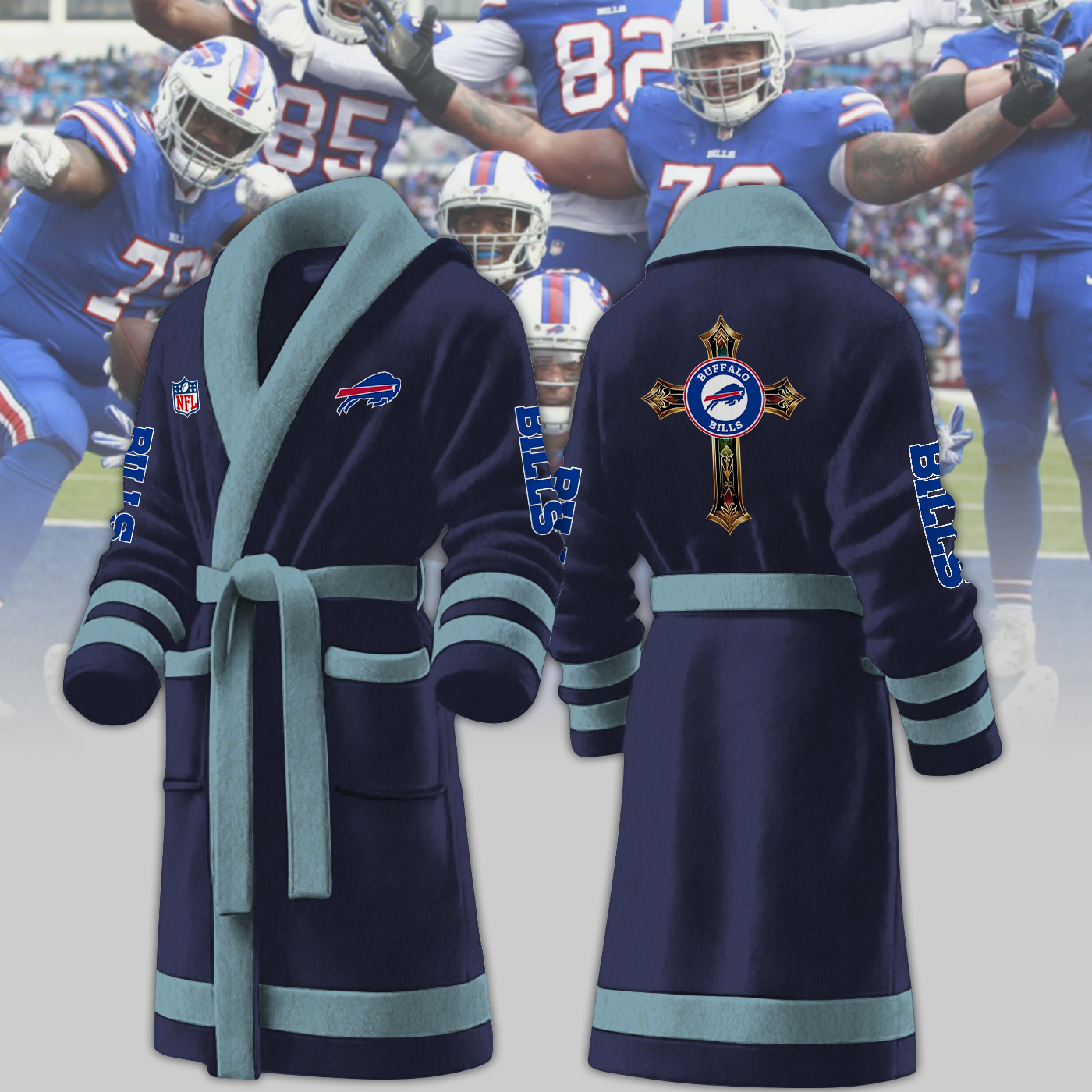 Buffalo Bills NFL Personalized Fleece Bathrobe