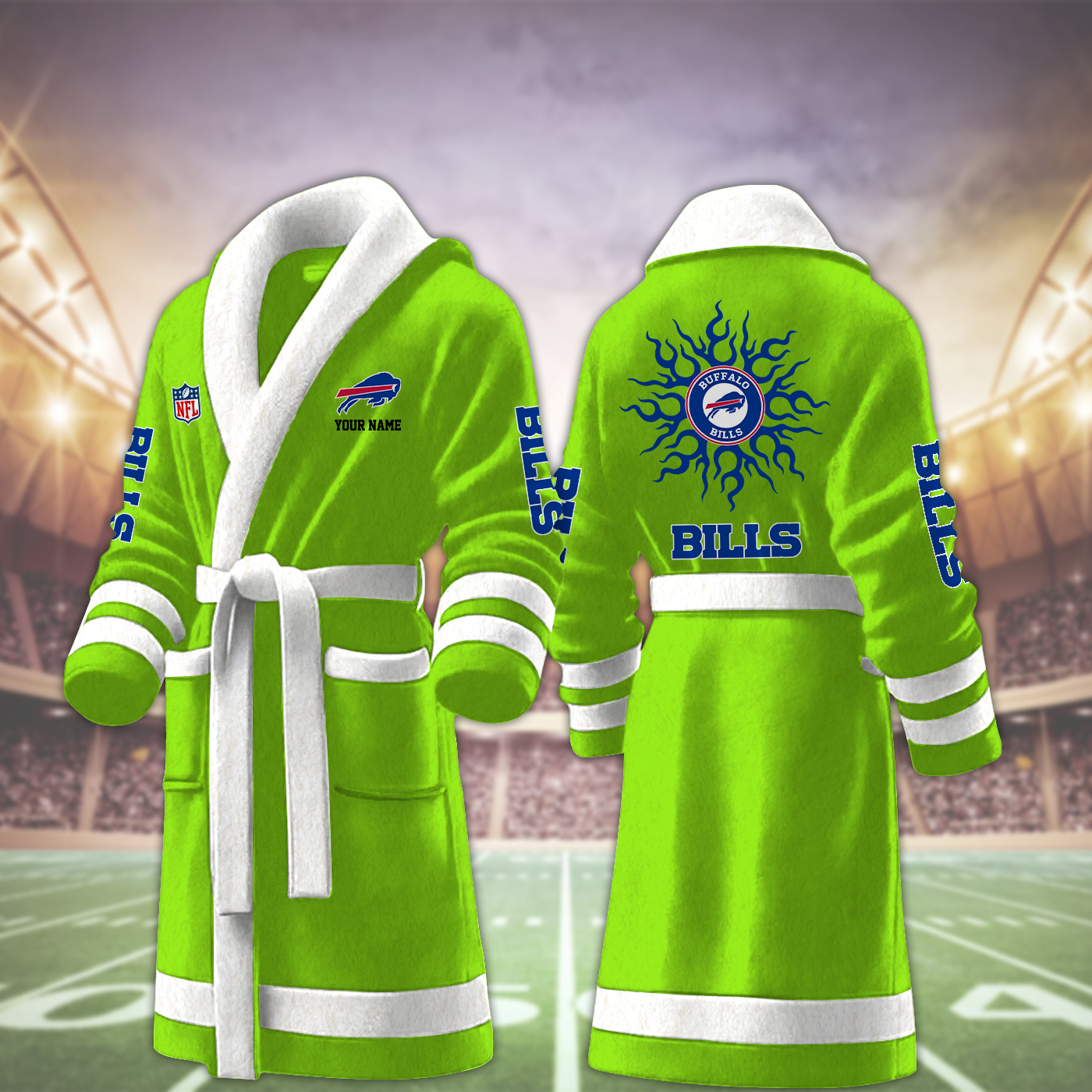 Buffalo Bills NFL Personalized Fleece Bathrobe