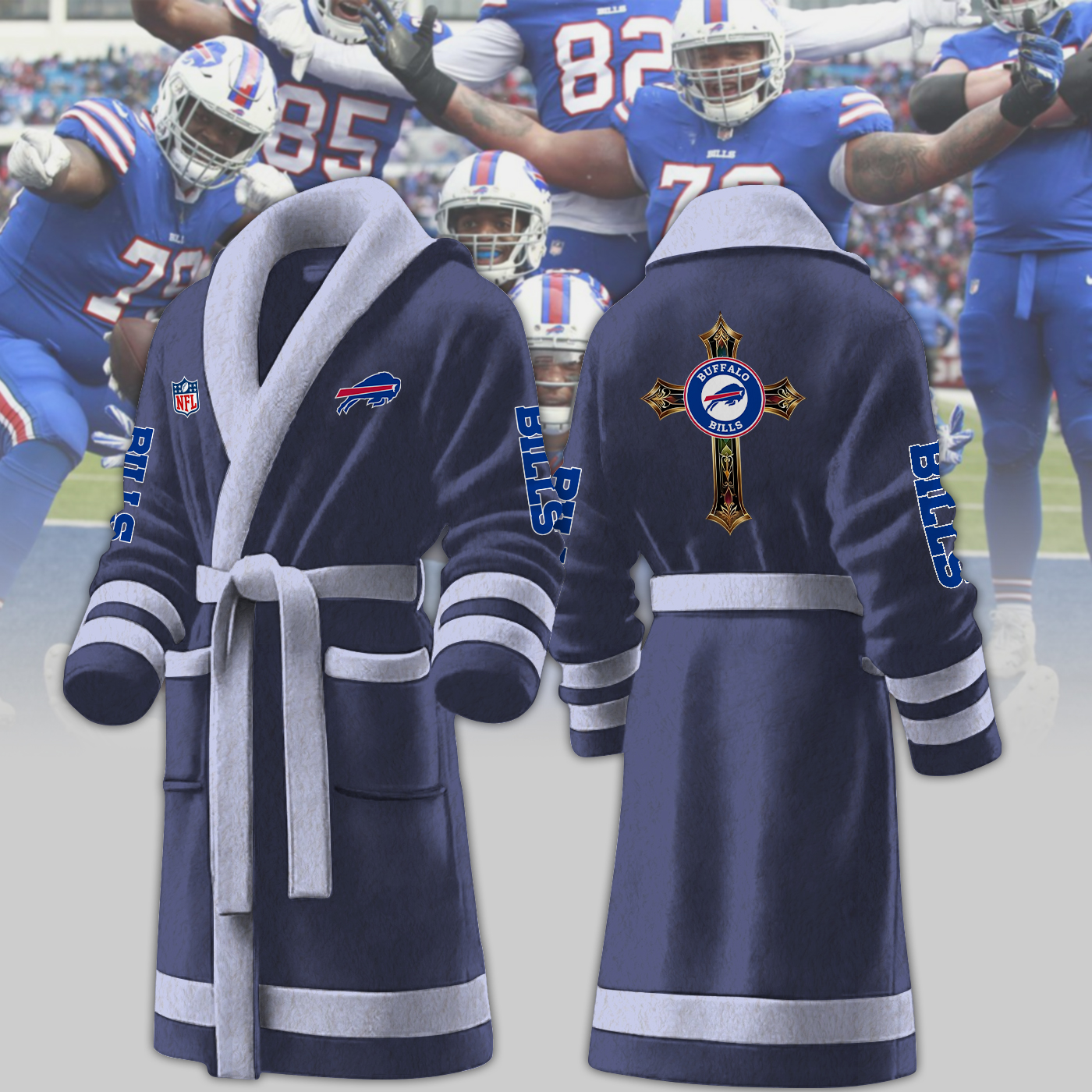 Buffalo Bills NFL Personalized Fleece Bathrobe