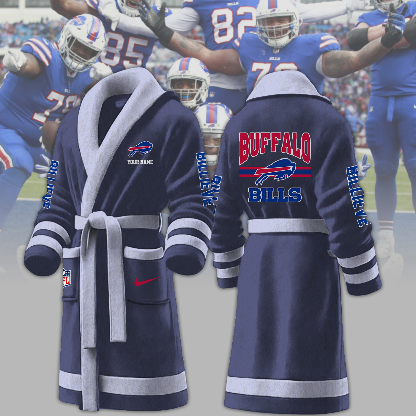 Buffalo Bills NFL Personalized Fleece Bathrobe
