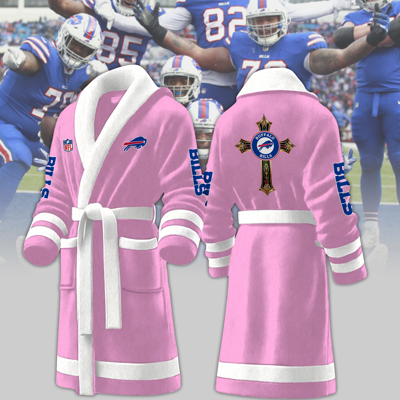 Buffalo Bills NFL Personalized Fleece Bathrobe