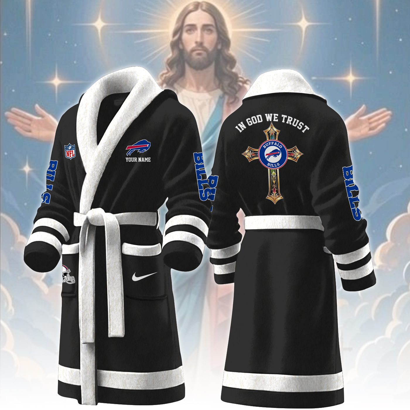 Buffalo Bills NFL Personalized Fleece Bathrobe