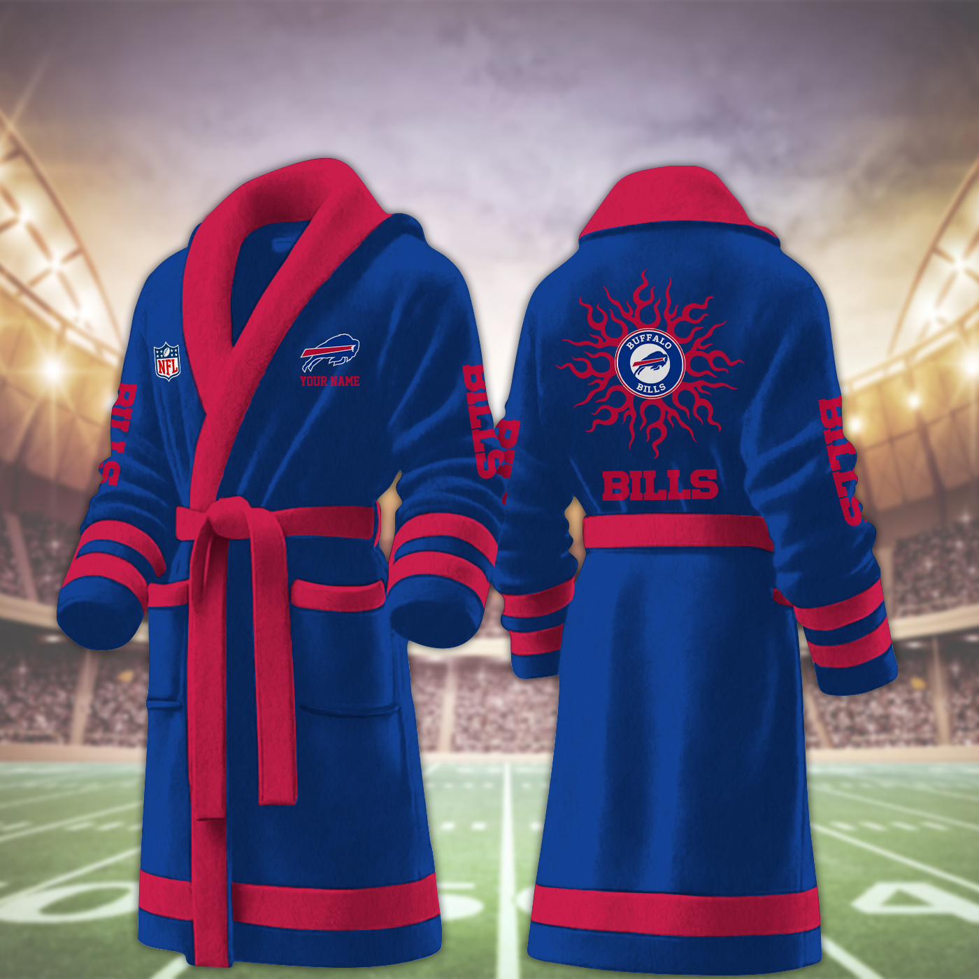 Buffalo Bills NFL Personalized Fleece Bathrobe