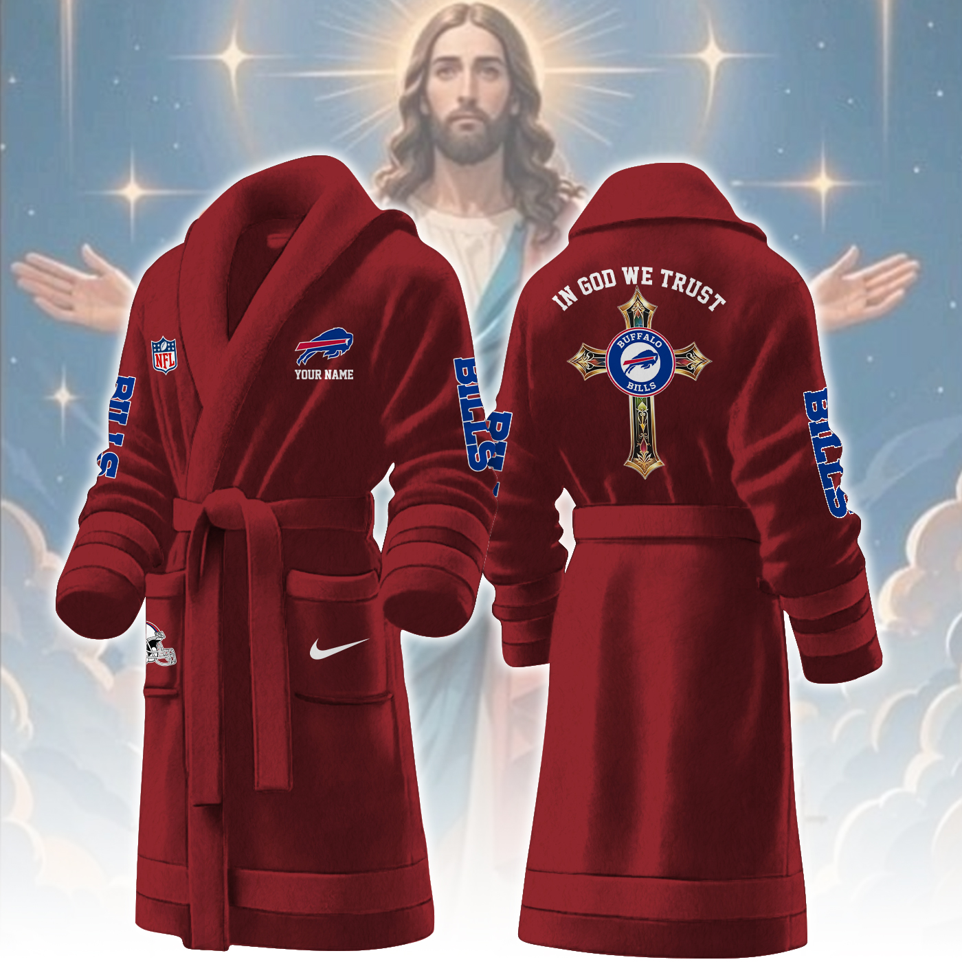 Buffalo Bills NFL Personalized Fleece Bathrobe
