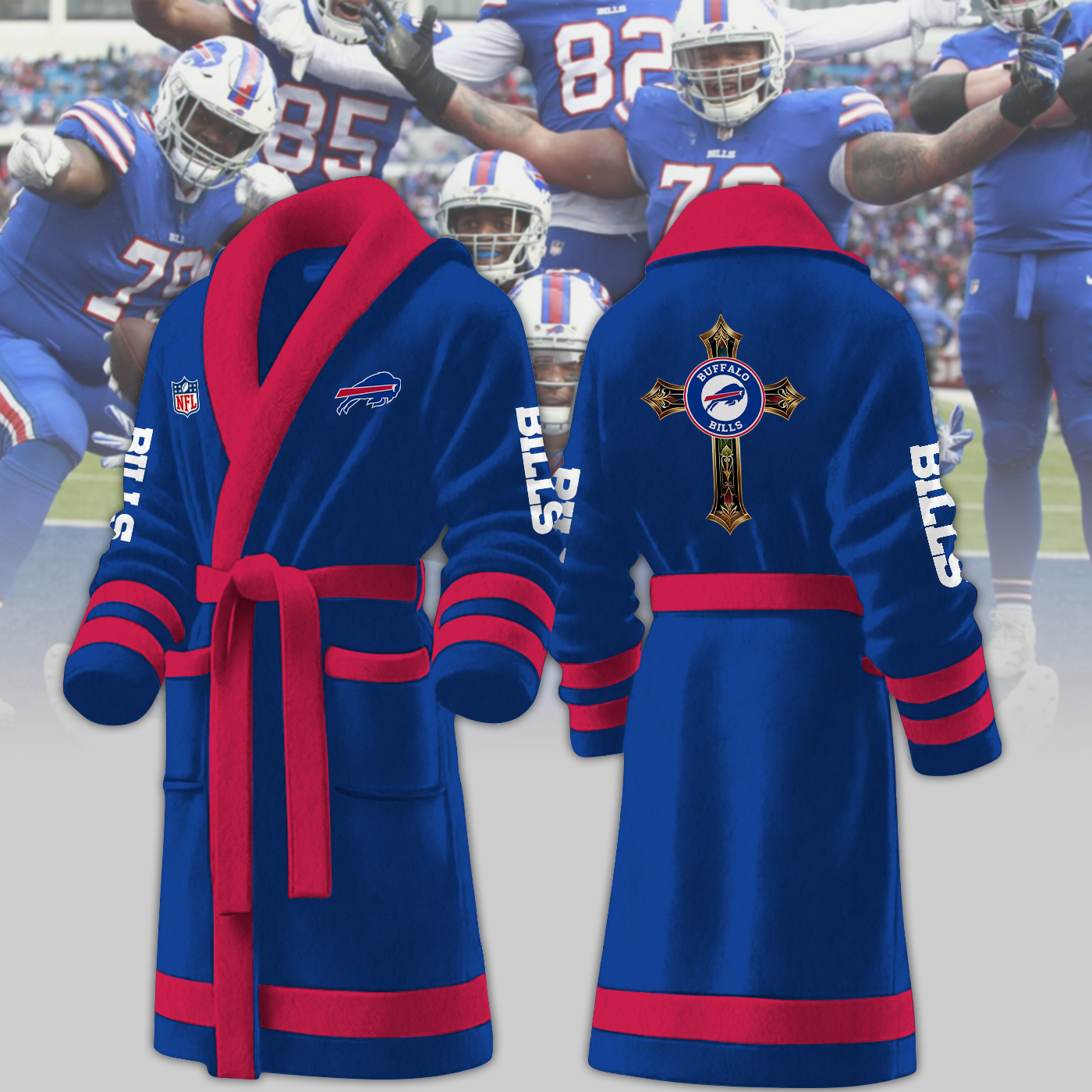 Buffalo Bills NFL Personalized Fleece Bathrobe