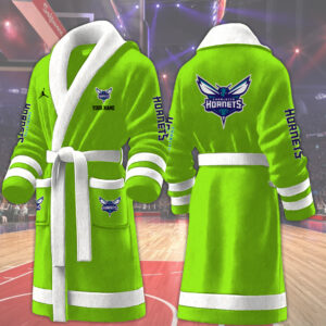 Charlotte Hornets NBA Personalized Fleece Bathrobe