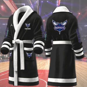 Charlotte Hornets NBA Personalized Fleece Bathrobe