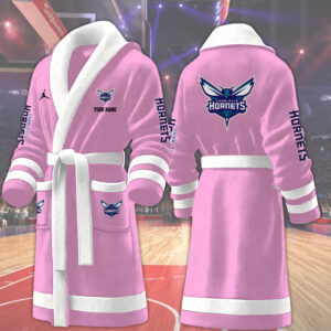 Charlotte Hornets NBA Personalized Fleece Bathrobe