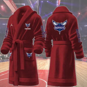 Charlotte Hornets NBA Personalized Fleece Bathrobe