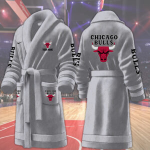 Chicago Bulls NBA Personalized Fleece Bathrobe