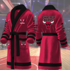 Chicago Bulls NBA Personalized Fleece Bathrobe