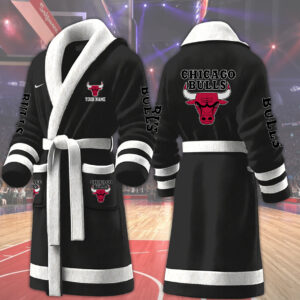 Chicago Bulls NBA Personalized Fleece Bathrobe