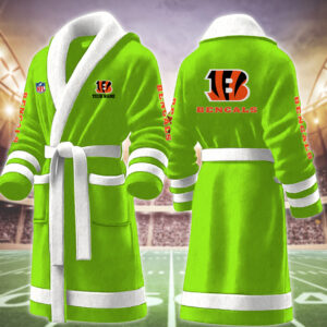 Cincinnati Bengals NFL Personalized Fleece Bathrobe