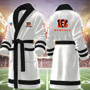 Cincinnati Bengals NFL Personalized Fleece Bathrobe