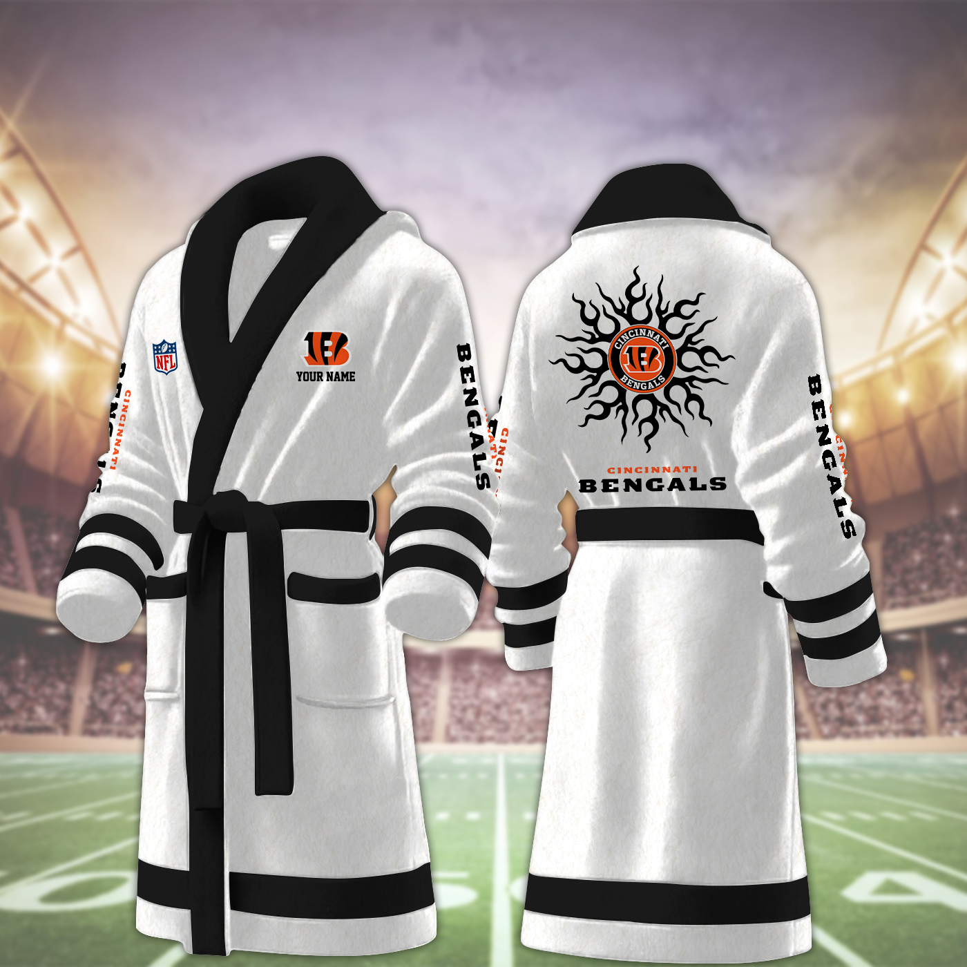 Cincinnati Bengals NFL Personalized Fleece Bathrobe