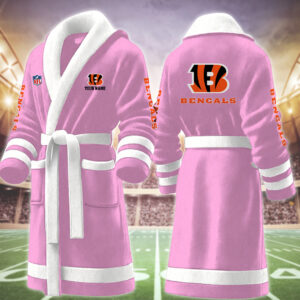 Cincinnati Bengals NFL Personalized Fleece Bathrobe