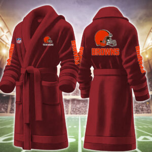 Cleveland Brown NFL Personalized Fleece Bathrobe