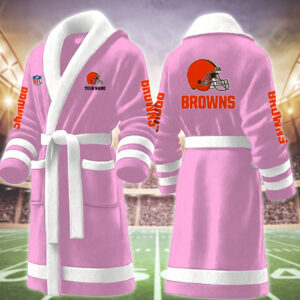 Cleveland Brown NFL Personalized Fleece Bathrobe