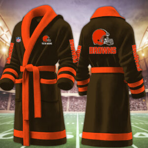 Cleveland Brown NFL Personalized Fleece Bathrobe