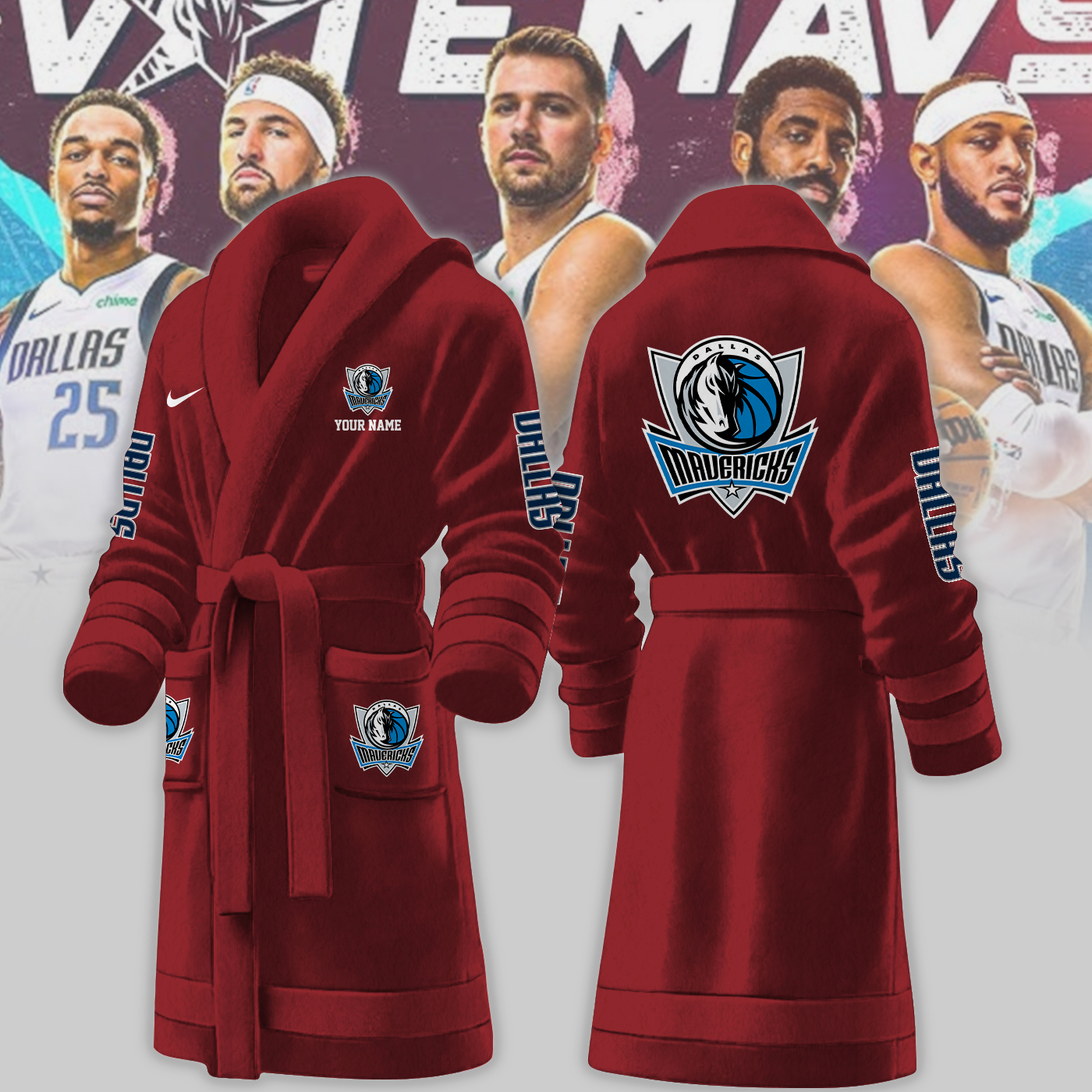 Dallas Mavericks NBA Personalized Fleece Bathrobe