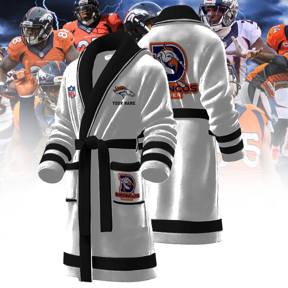 Denver Broncos NFL Personalized Fleece Bathrobe