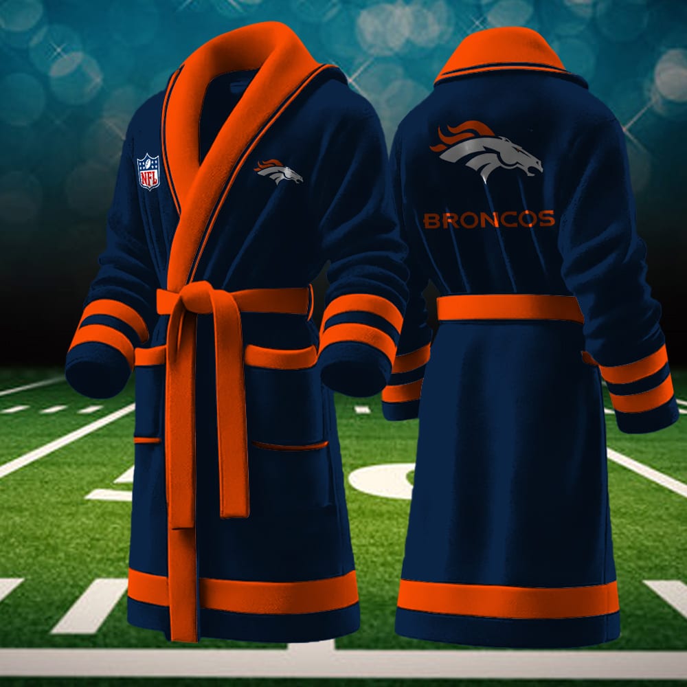 Denver Broncos NFL Personalized Fleece Bathrobe