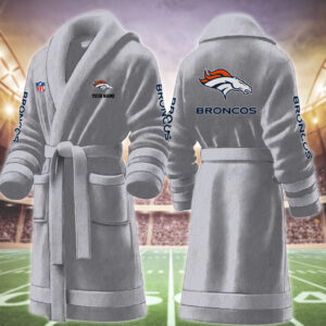 Denver Broncos NFL Personalized Fleece Bathrobe
