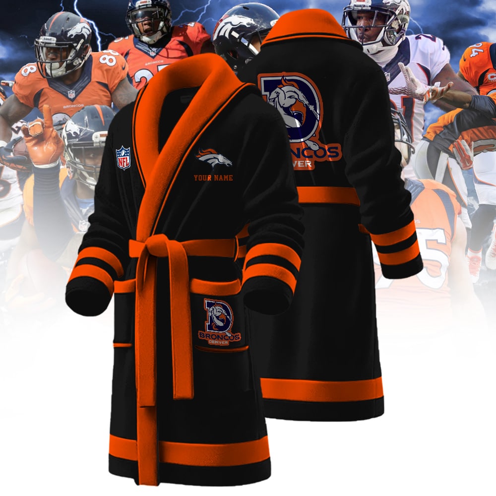 Denver Broncos NFL Personalized Fleece Bathrobe