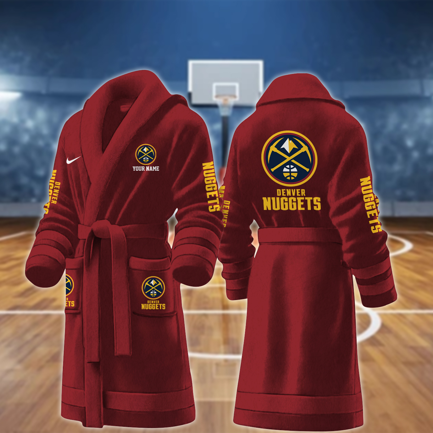 Denver Nuggets NBA Personalized Fleece Bathrobe