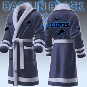Detroit Lions NFL Personalized Fleece Bathrobe