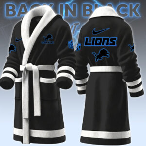 Detroit Lions NFL Personalized Fleece Bathrobe