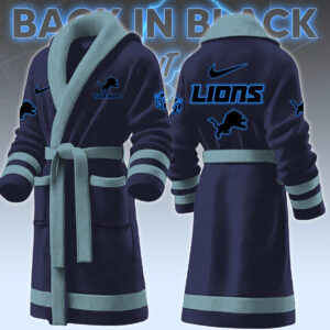 Detroit Lions NFL Personalized Fleece Bathrobe