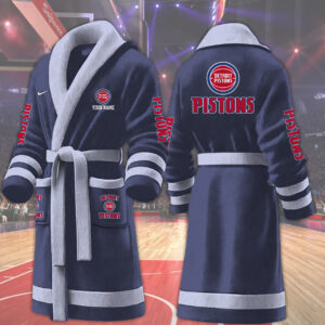 Detroit Pistons NBA Personalized Fleece Bathrobe