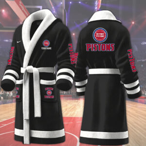 Detroit Pistons NBA Personalized Fleece Bathrobe