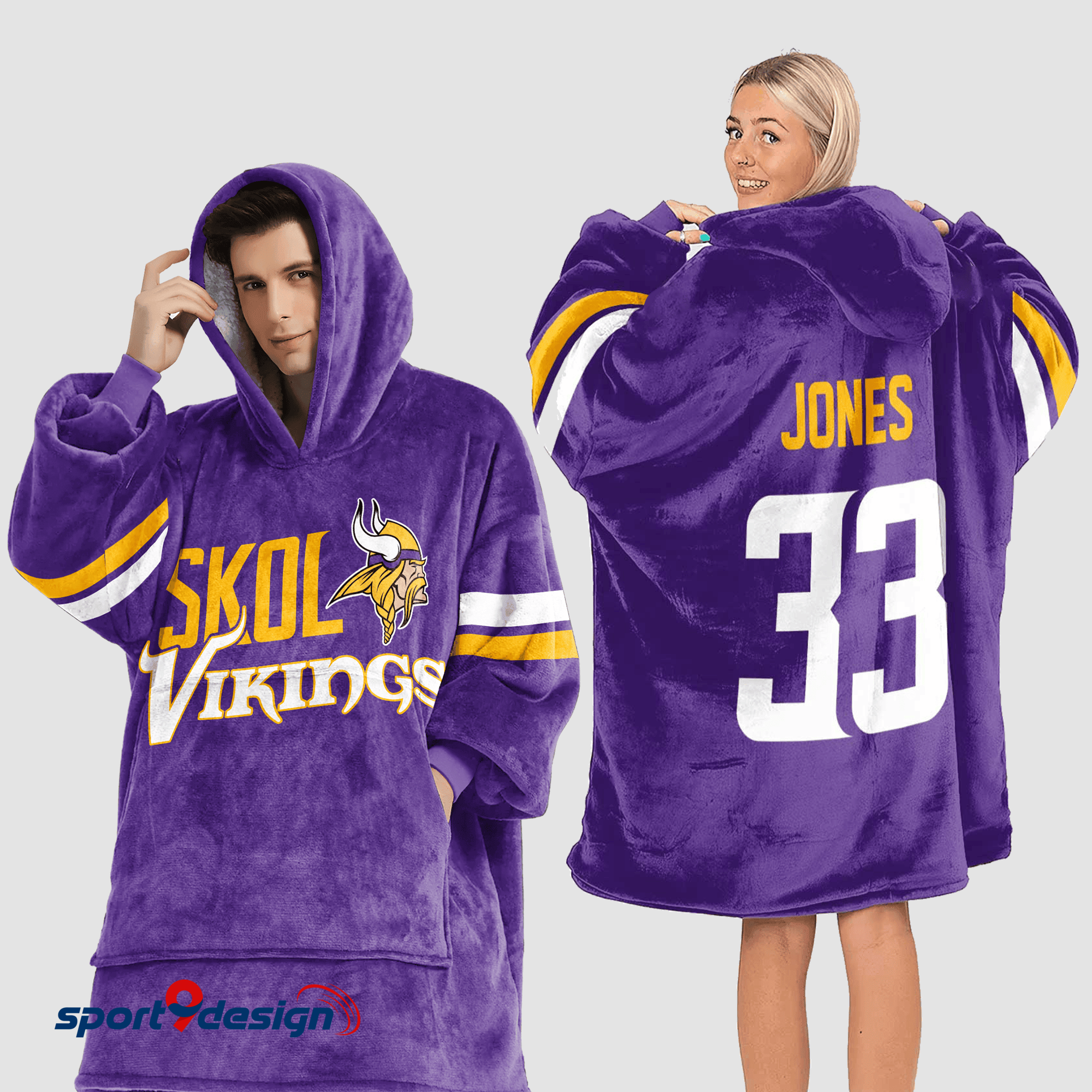 Farmhousemerch Aaron Jones Minnesota Vikings NFL Football Unisex Blanket Hoodie Gift For Fan