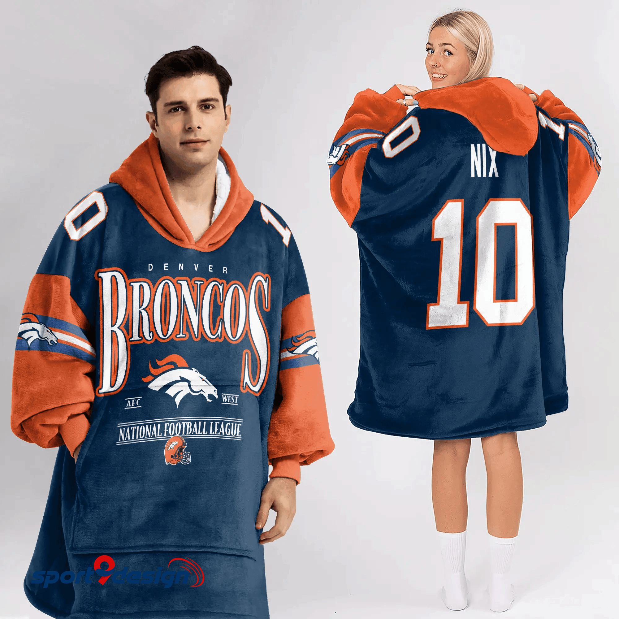 Farmhousemerch Bo Nix Denver Broncos NFL Football Unisex Blanket Hoodie Gift For Fan