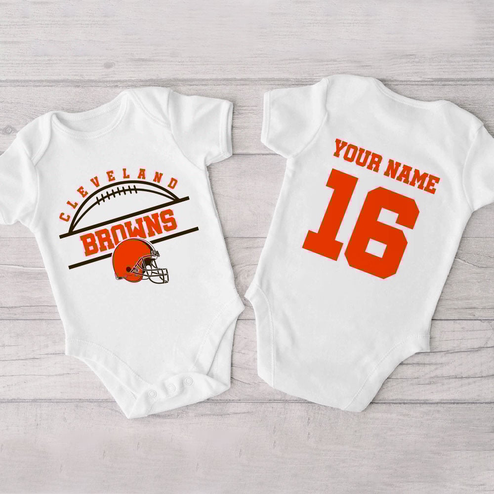 Farmhousemerch Cleveland Browns New Personalized Baby Bodysuit For Fan 