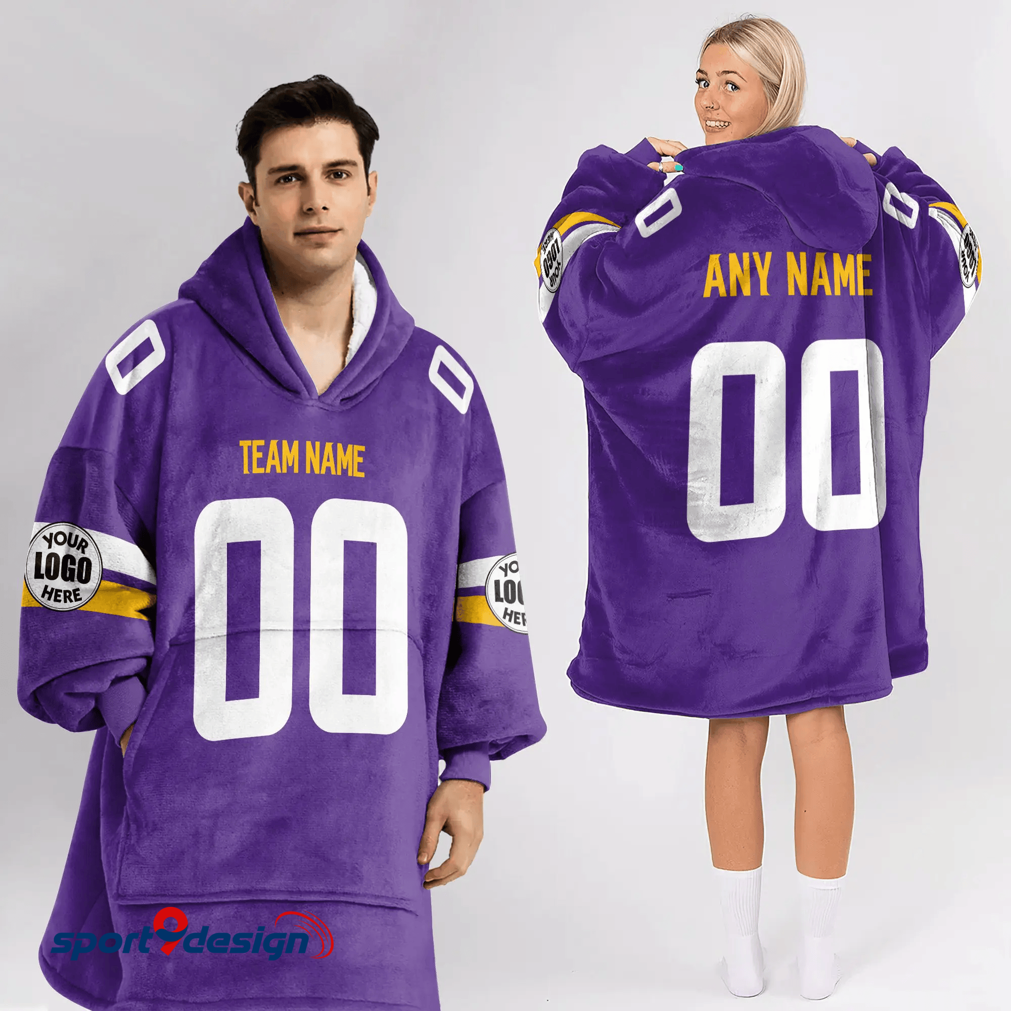 Farmhousemerch Custom Blanket Hoodie Minnesota Vikings NFL Inspired Color Gift For Fan
