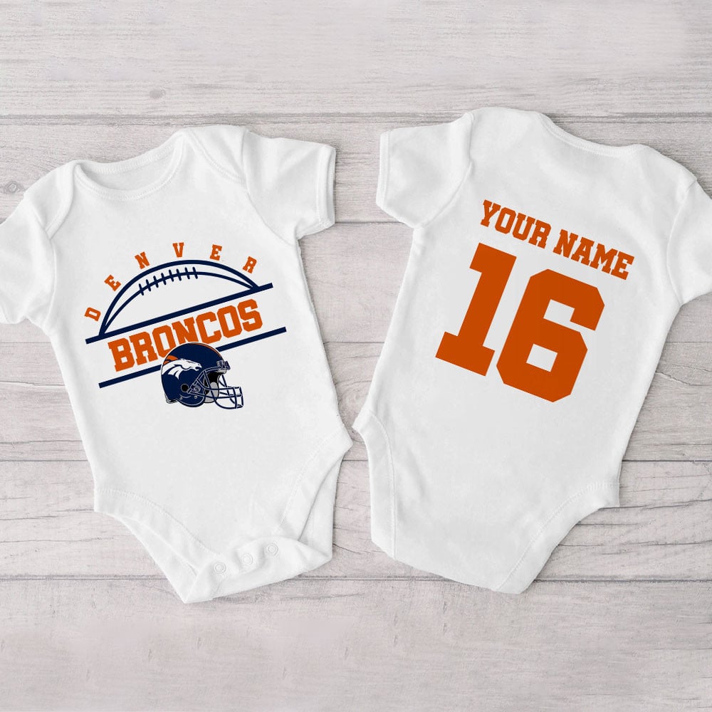 Farmhousemerch Denver Broncos New Personalized Baby Bodysuit For Fan 